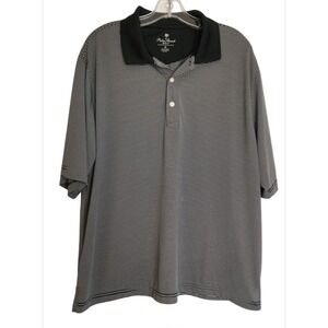 Palm Beach Performance Golf Polo Shirt‎ Short Sleeve Black Stripe Men's Size XL